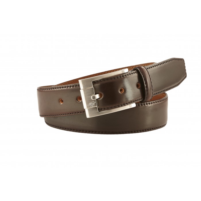 New Heinrich Dinkelacker Shell Cordovan belt dark cognac 