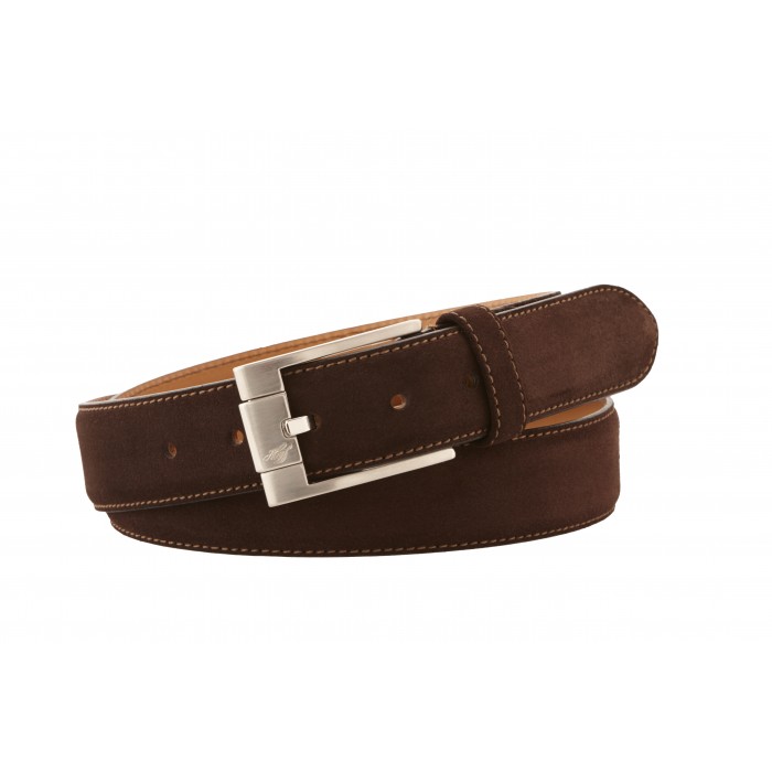 Heinrich Dinkelacker belt suede darkbrown 