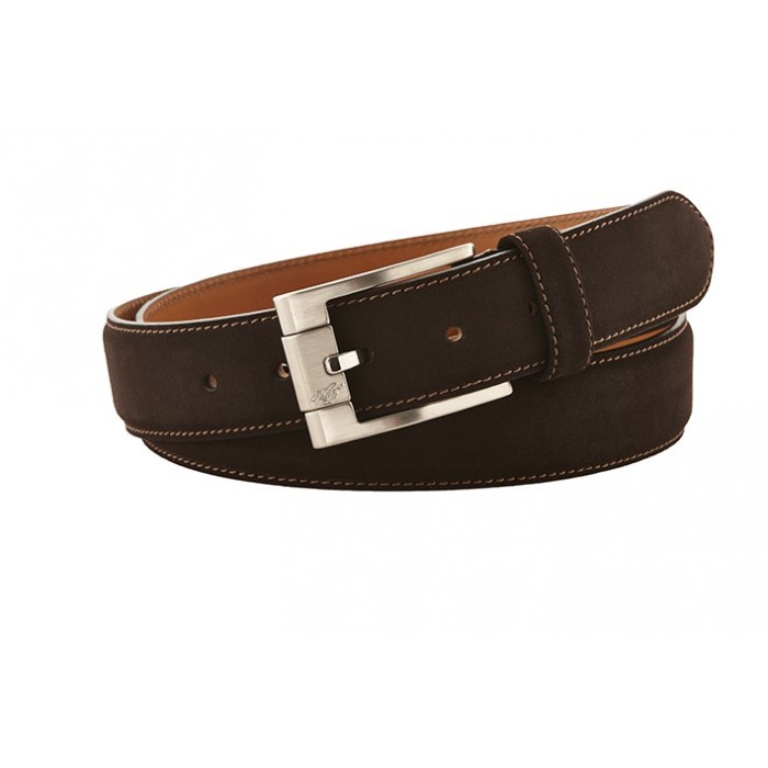 Heinrich Dinkelacker belt suede darkbrown 